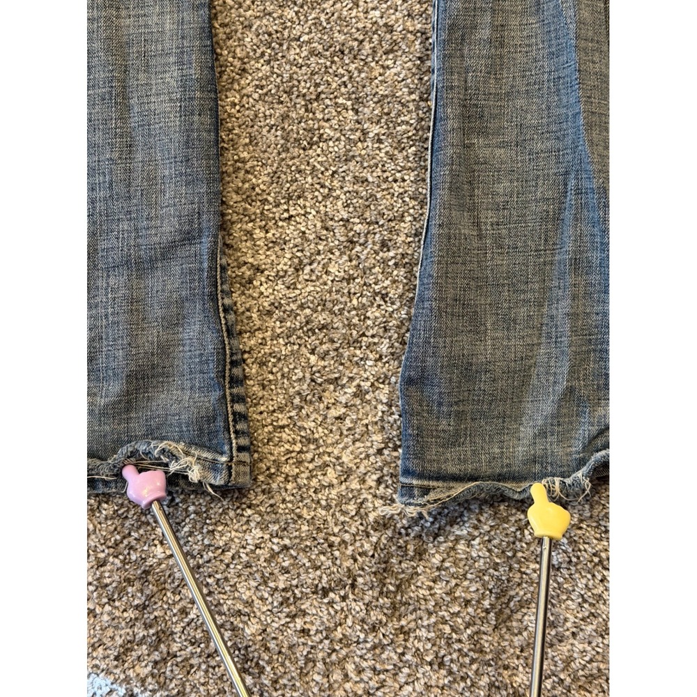 Buffalo Jeans Mens 34 Blue King Slim Bootcut Stretch Distressed Button Fly * - Picture 11 of 12